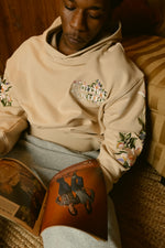 Load image into Gallery viewer, NEW RELEASE  "FOREVER YOUNG" BOXY HOODIES (BEIGE/BLACK)

