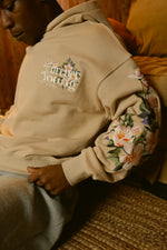 Load image into Gallery viewer, NEW RELEASE  "FOREVER YOUNG" BOXY HOODIES (BEIGE/BLACK)
