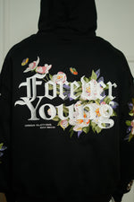 Load image into Gallery viewer, NEW RELEASE  "FOREVER YOUNG" BOXY HOODIES (BEIGE/BLACK)
