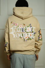 Load image into Gallery viewer, NEW RELEASE  "FOREVER YOUNG" BOXY HOODIES (BEIGE/BLACK)
